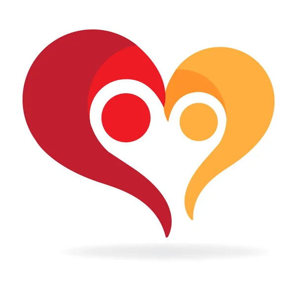 Love Heart Couple People Relationship Logo Icon Vector — Stock Vector