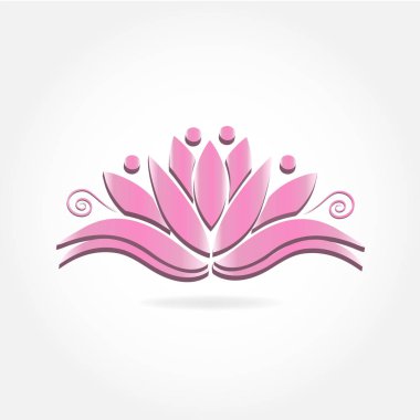 Logo pembe lotus çiçek vektör görüntü şablon