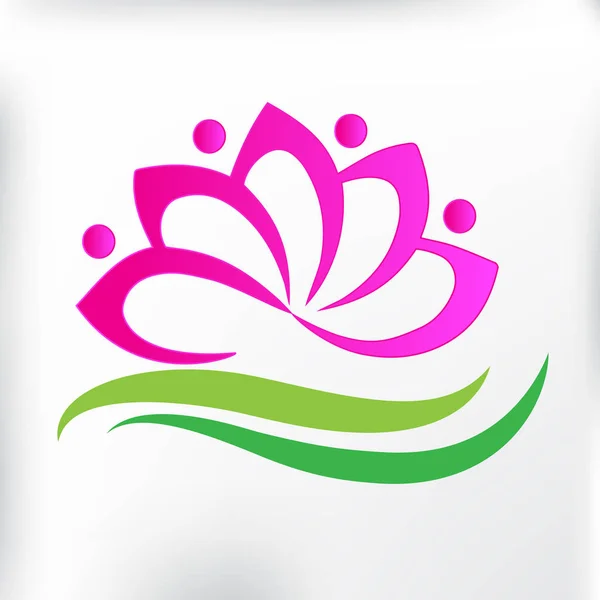 Logo Spa Masaje Flor Loto Icono Card Business — Archivo Imágenes Vectoriales