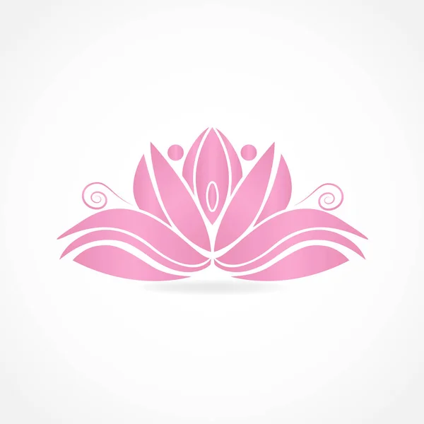 Logo Rosa Lotus Blomma Visitkort Vektorbild — Stock vektor