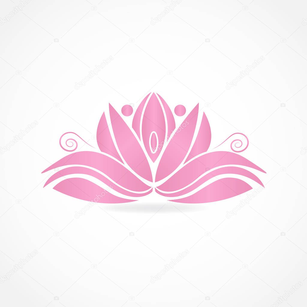 Logo pink lotus flower id business card vector image