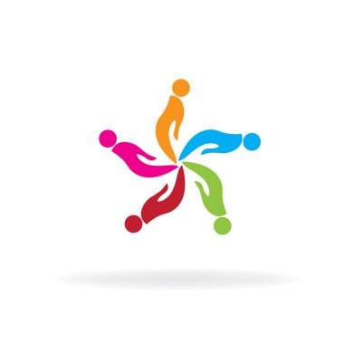 Logo çalışması insanlar simge vektör görüntü şablon eller.