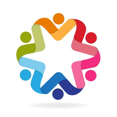 Logo tasarım ekibi sosyal insanlar ekip çalışması vektör görüntü kimliği iş marka logo simge