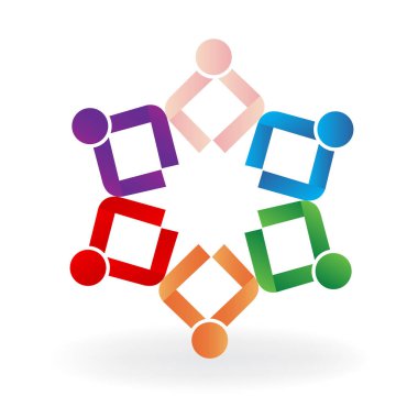 Logo ekip çalışması eller birlik iş insanlar simgesi tutan