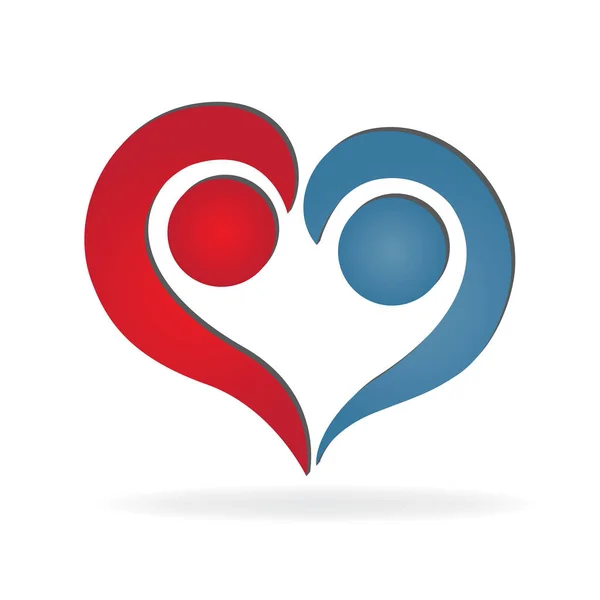 Amor Corazón Pareja Personas Icono Logo Vector Imagen — Vector de stock