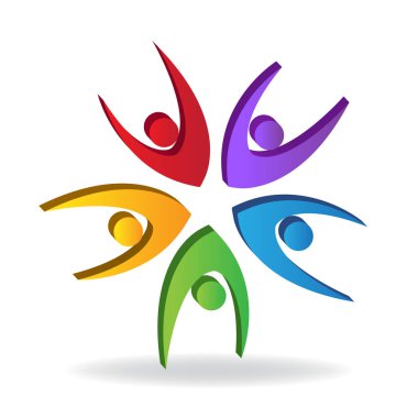 Logo çalışması başarılı insanlar simge vektör görüntü swooshes 