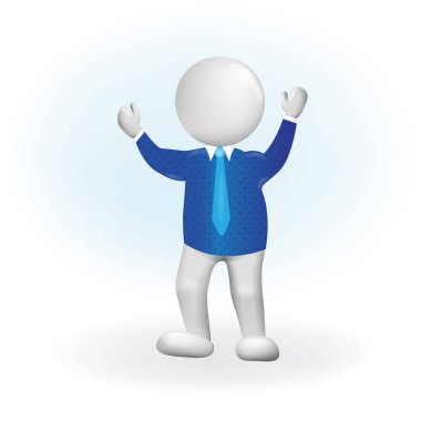 3D küçük başarı insanlar vektör logo görüntü web şablonu