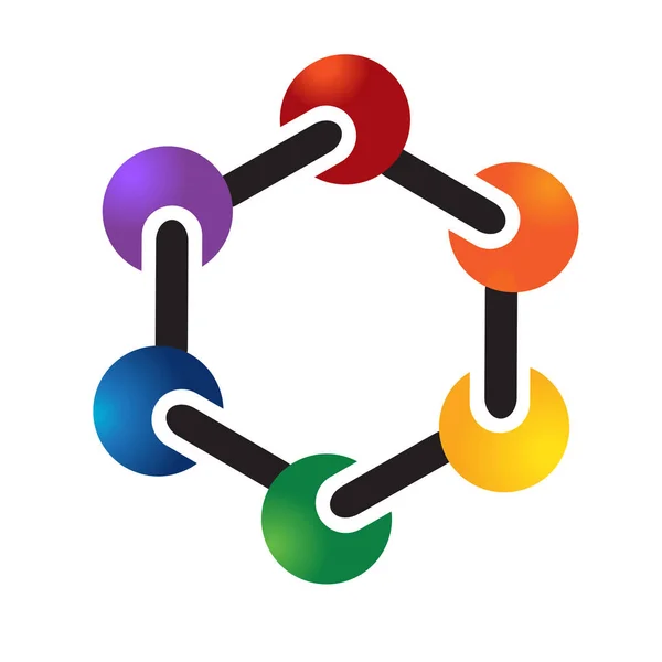 Molekylen Atom Kemiska Symbol Logotyp Vektorbild — Stock vektor