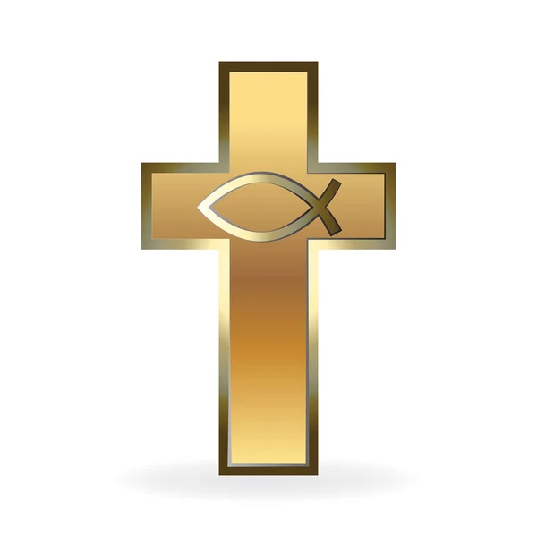 Logo Gold Cross Symbol Vector Image Design — Stock Vector