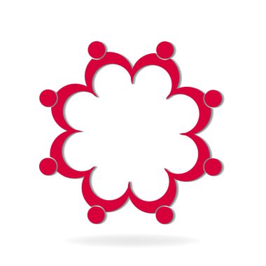 Logo tasarım logo çalışması birlik insanlar elele vektör
