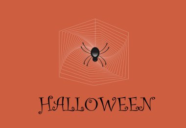 Örümcek web vektör resmi halloween kavramı logo tasarım