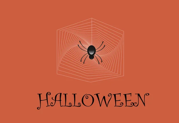 Spider Web Vector Imagem Design Halloween Conceito Logotipo — Vetor de Stock