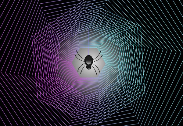 Spinne Web Vektor Bild Design Halloween Konzept Logo — Stockvektor