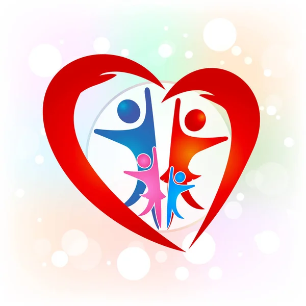 Семейные Люди Любовном Сердце Иконка Иконка Вектор Иллюстрации — стоковый вектор