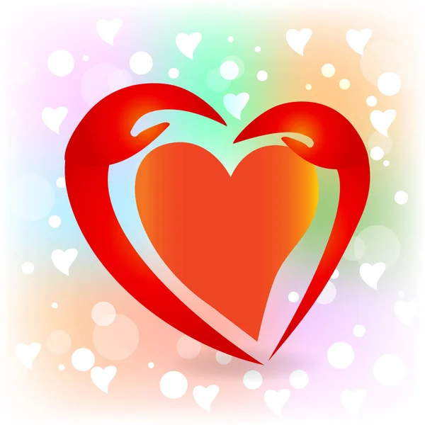 Rukou Láska Srdce Tvar Ikony Logo Vektor — Stockový vektor