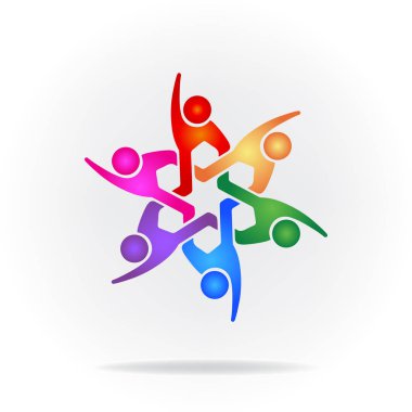 Logo çalışması iş adamları çevresinde vektör tasarımı