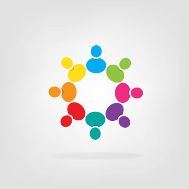 Logo çalışması anlam konferans dostluk insanlar simge vektör