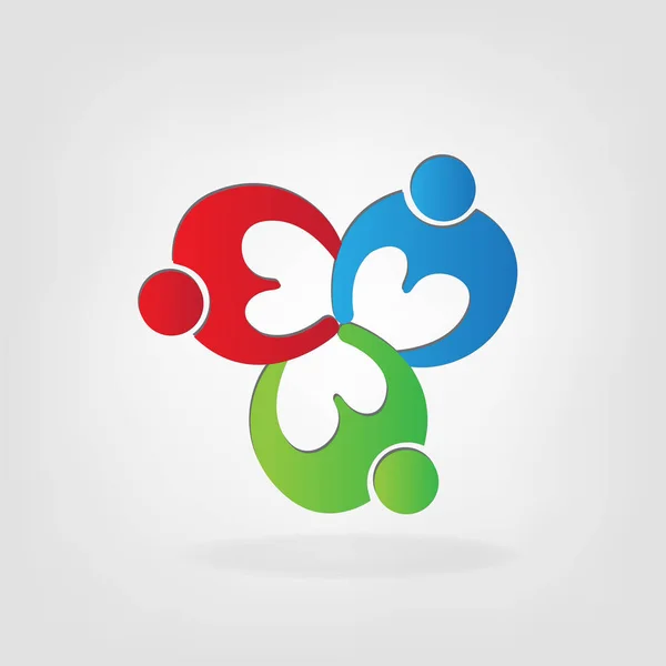 Logotipo Amizade Com Imagem Vetorial Design Coração — Vetor de Stock