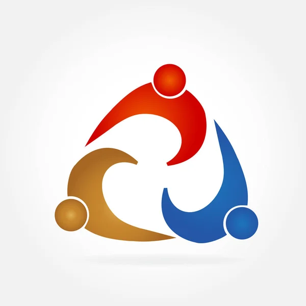 Logo Teamarbeit Treffen Menschen Vektorbild — Stockvektor