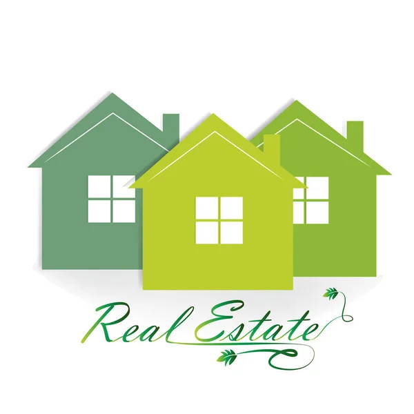 Real Estate Houses Logo Imagem Vetorial — Vetor de Stock