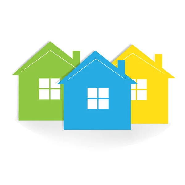 Ακίνητη Περιουσία Σπίτια Διανυσματική Εικόνα Λογότυπο — Διανυσματικό Αρχείο