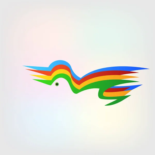 鳥飛行のカラフルなロゴのシルエット — ストックベクタ