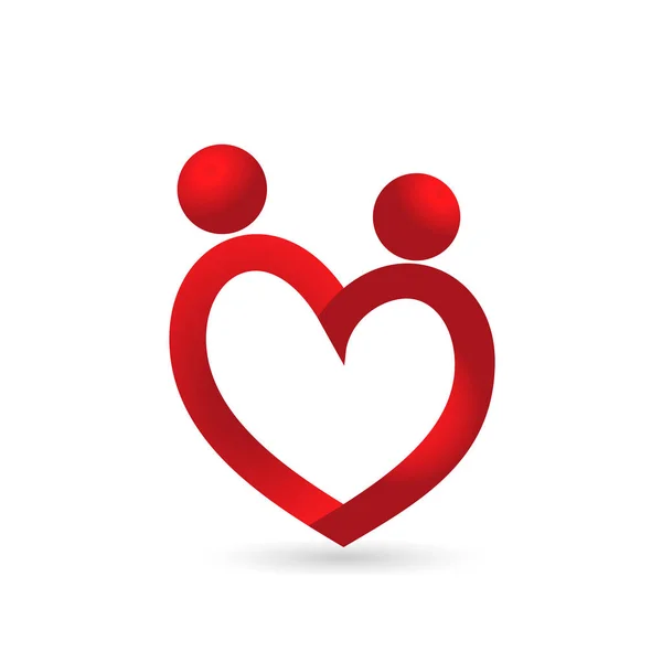 Amor Corazón Símbolo Logo Pareja Amor Concepto Icono Vector — Vector de stock
