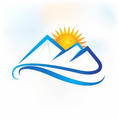 Logo dağları simge logotype vektör kimlik kimlik kartı grafik tasarım logotip şablonu