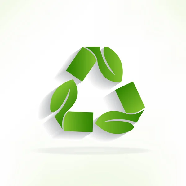 Logo Folhas Verdes Reciclar Símbolo Vetor Design — Vetor de Stock