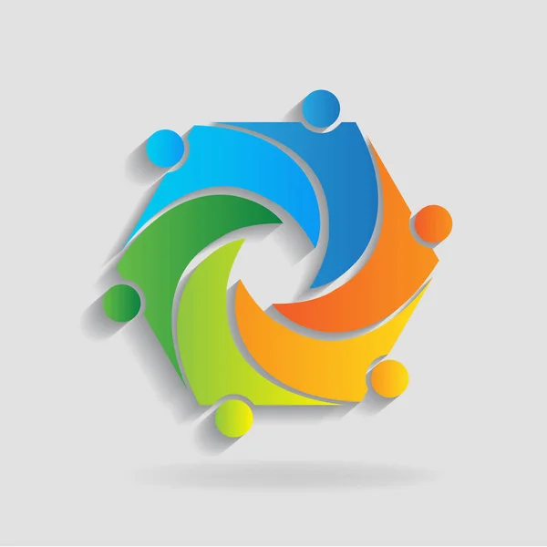 Logo Teamwerk Mensen Identiteit Vector Afbeelding Sjabloon Voor Visitekaartjes — Stockvector