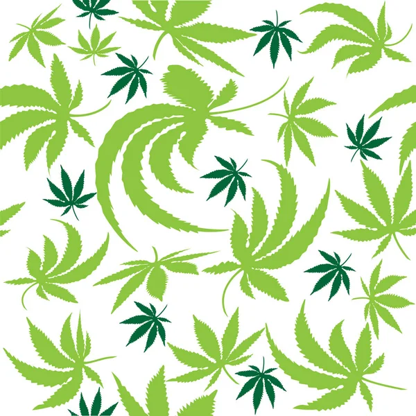Cannabis Marihuana Leaf Pattern Texture Background Vector Image Template — Stock Vector