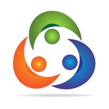 Logo çalışması ortakları Birliği insanlar kimlik kartı vektör simge tasarlamak