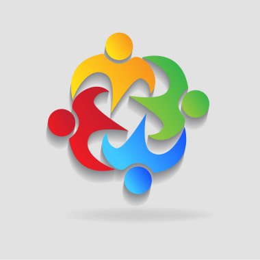 Ekip çalışması kucakladı insanlar kimlik kartvizit logo simge