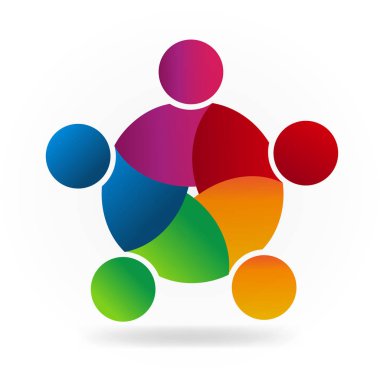 Logo çalışması birlik insanlar şablon simge vektör çizim tasarım.
