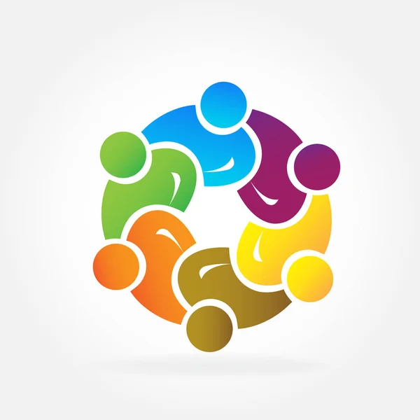 Logo Teamwork Business People Unity Partners Illustration — Stock Vector