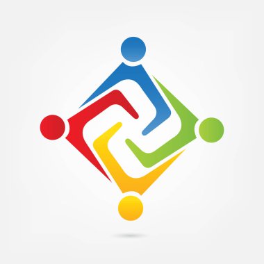 Logo çalışması insanlar kutsal kişilerin resmi kimlik kartı iş elele