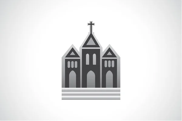 Зображення Логотипу Церкви Монохромній Ілюстрації — стоковий вектор