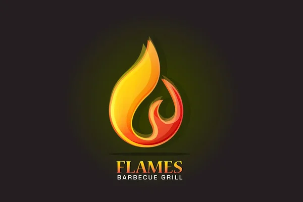 Logo Ogień Płomienie Karty Biznesowe Wektorowa — Wektor stockowy