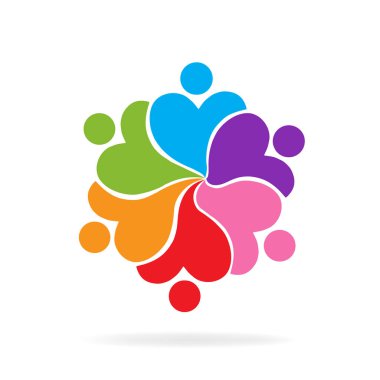 Logo yardım çalışması renkli insanlar ortakları