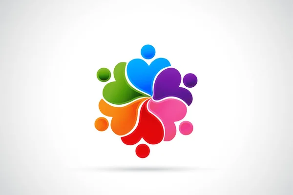 Logo Organisme Bienfaisance Partenaires Travail Équipe Personnes Colorées — Image vectorielle