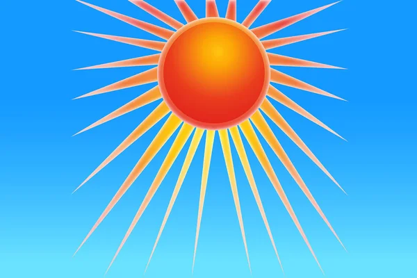 Sun Blue Sky Symbol Icon Background Template — Stock Vector