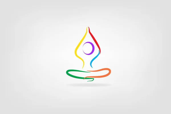 Logo Yoga Mann Vektor Image Design — Stockvektor