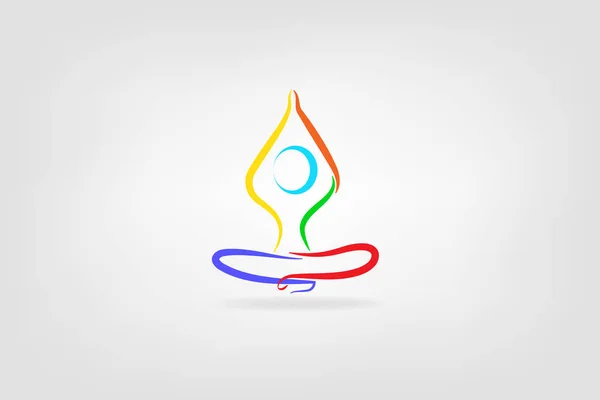 Logotypdesign Yoga Mannen Vektor Bild — Stock vektor