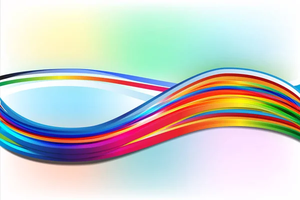 Rainbow Vågor Bakgrund Vektor Formgivningsmall — Stock vektor