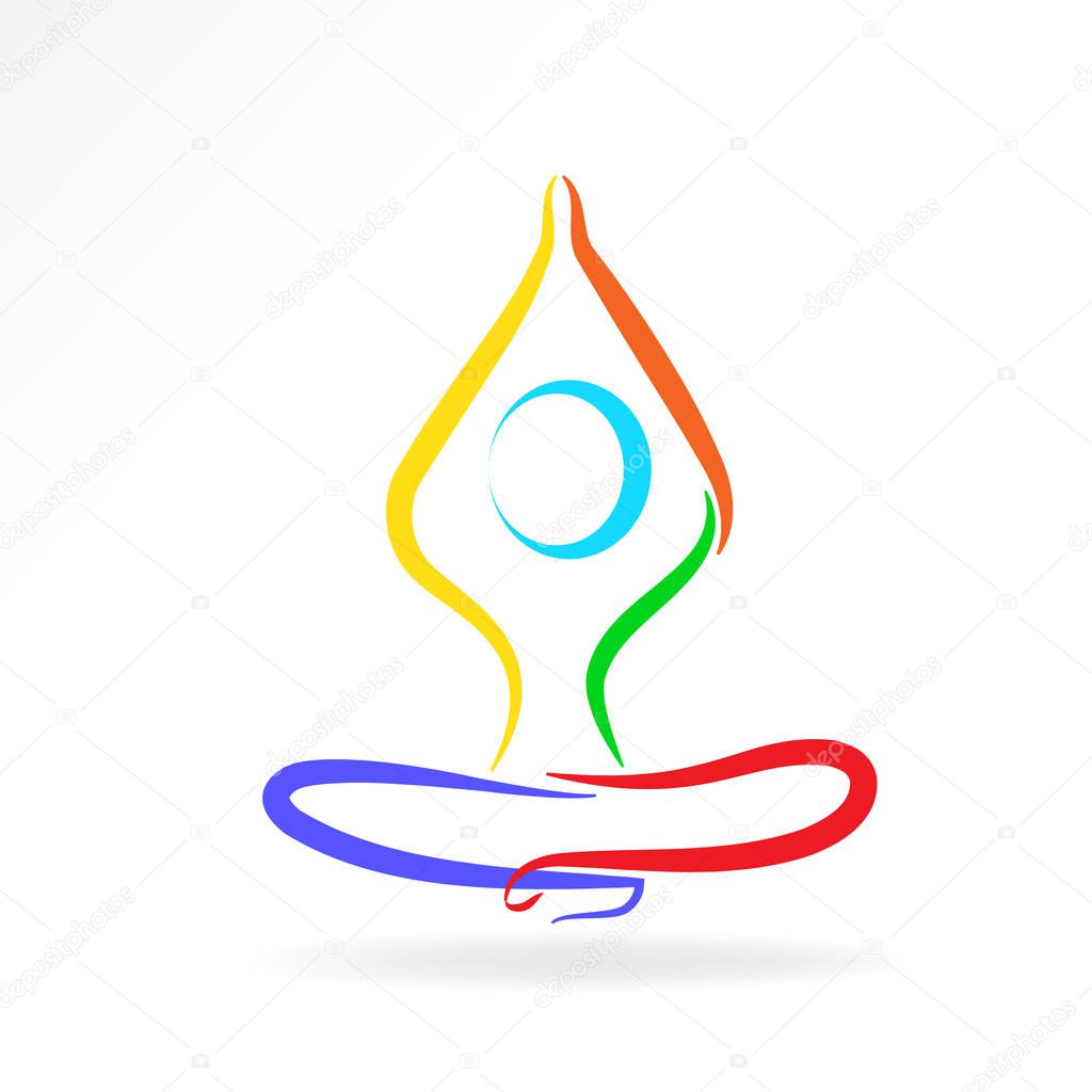 Logo yoga man vector image design
