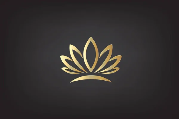 Gold lotus logo Royalty Free Vector Image - VectorStock