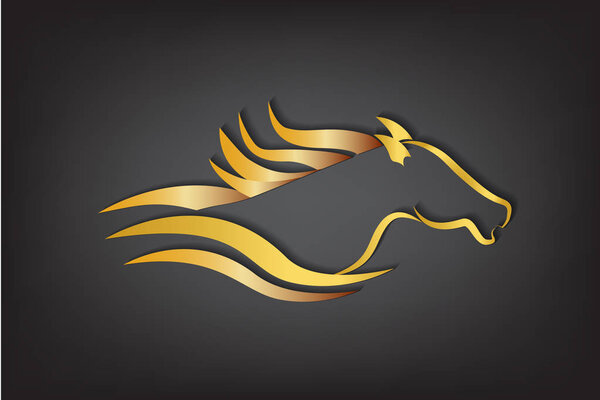 Racing horse logo vector image design template
