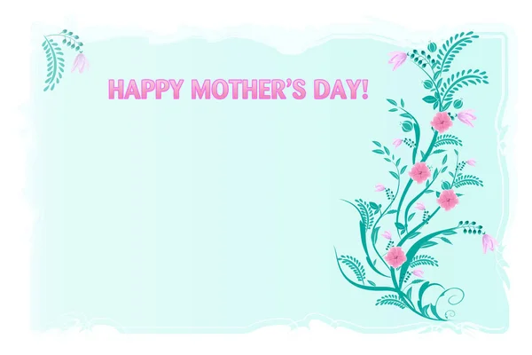 Feliz Día Las Madres Florales Felicitaciones Tarjeta Vector Diseño — Archivo Imágenes Vectoriales