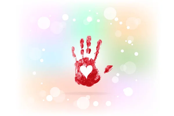 Amour Coeur Main Impression Logo Image Vectorielle — Image vectorielle