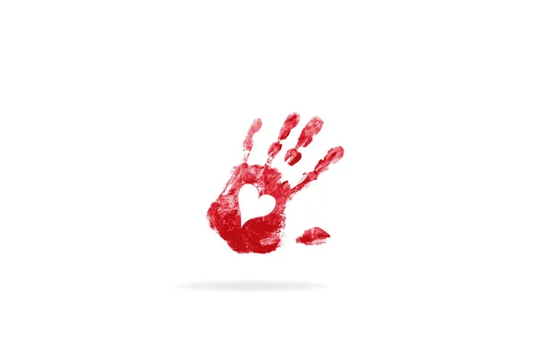 Love Hand Print Logo Vector Image — Stock Vector